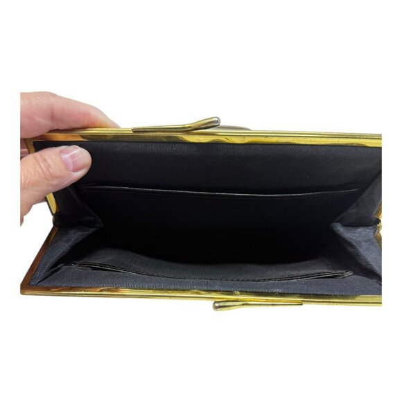 West Germany Floral Tapestry Clutch Purse Kiss Lock Mirror Comb Set Vintage READ - Picture 4 of 16